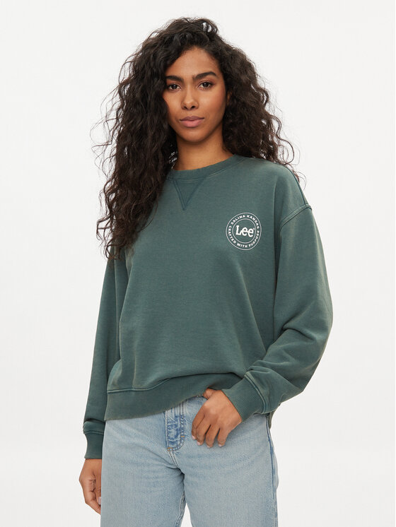 Lee Lee Majica dugih rukava Essential 112350243 Zelena Relaxed Fit