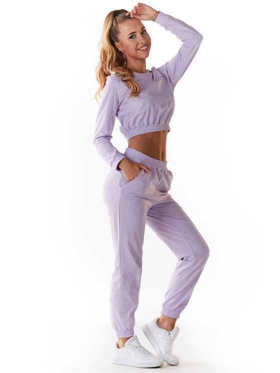 Infinite You Infinite You Bluzka M235 Fioletowy Basic Fit