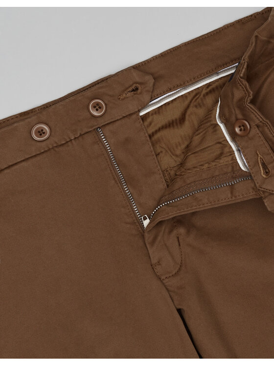 Borgio Borgio Chinosy sagliano Brązowy Slim Fit