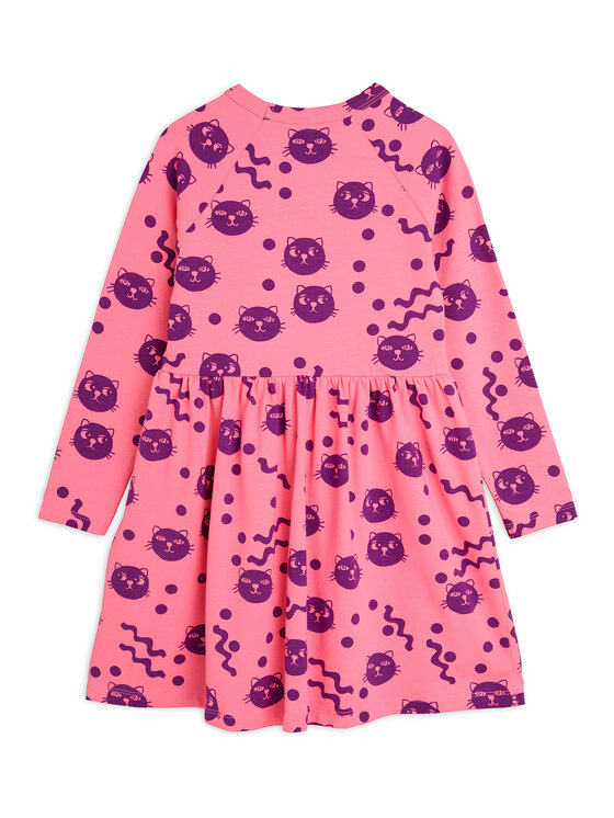 MINI RODINI MINI RODINI Sukienka codzienna Squiggly Cats 2515010628 Różowy Regular Fit