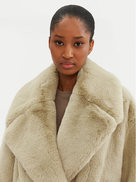 BOSS Boss Pelzmantel Curmeta 50524986 Beige Oversize