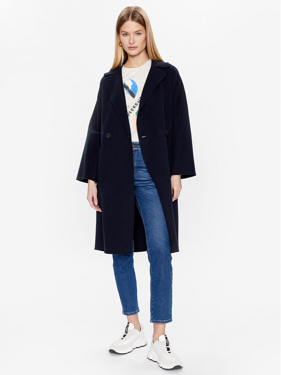 Weekend Max Mara Weekend Max Mara Vilnas mētelis Selz 23501103 Tumši zils Regular Fit