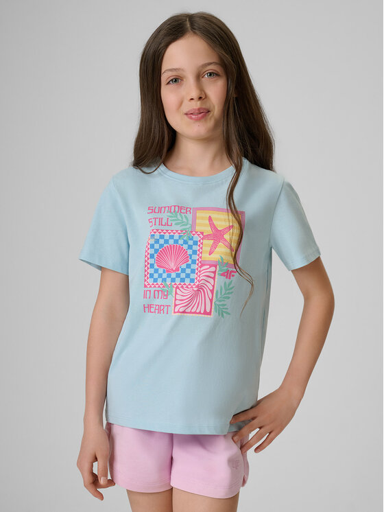 4F 4F T-Shirt SUMMER SPLASH Niebieski Regular Fit