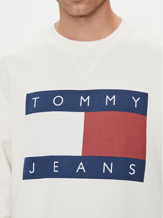 Tommy Jeans Tommy Jeans Bluza Big Flag DM0DM19222 Biały Relaxed Fit