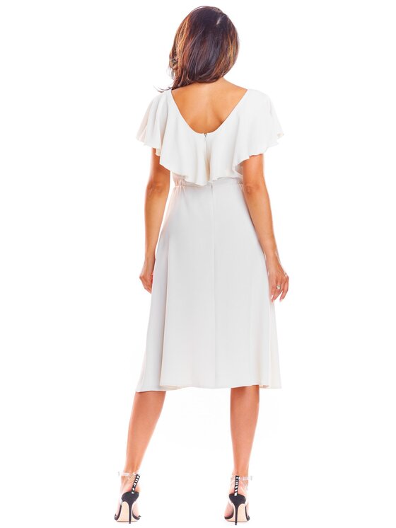 Awama Awama Sukienka letnia A304 Beżowy Basic Fit