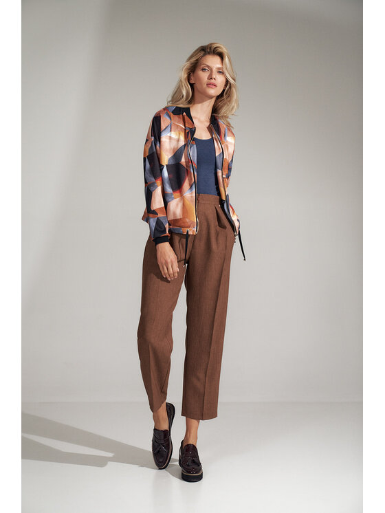 FIGL FIGLFIGL Pantaloni da donna M720 Marrone Regular Fit