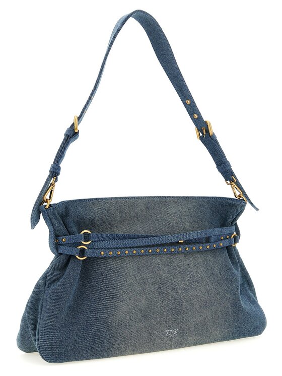 PINKO PINKO Torebka Blue Cotton Shoulder Niebieski jasny