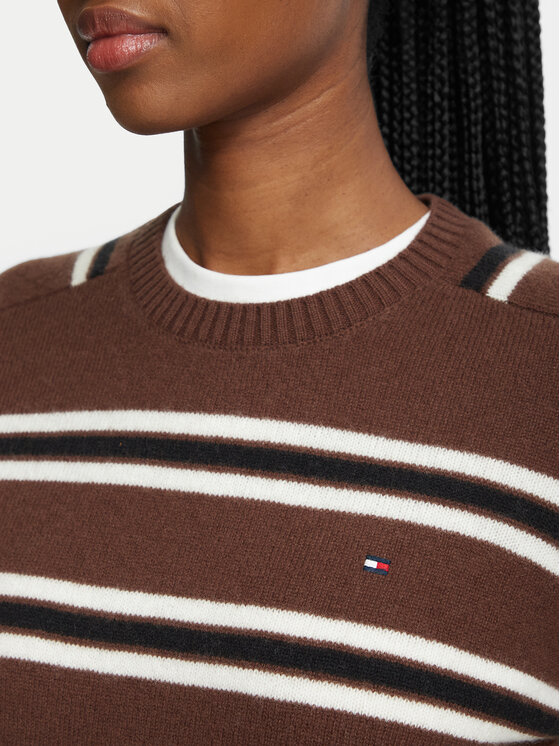 Tommy Hilfiger Tommy Hilfiger Megztinis WW0WW51432 Tamsiai ruda Regular Fit