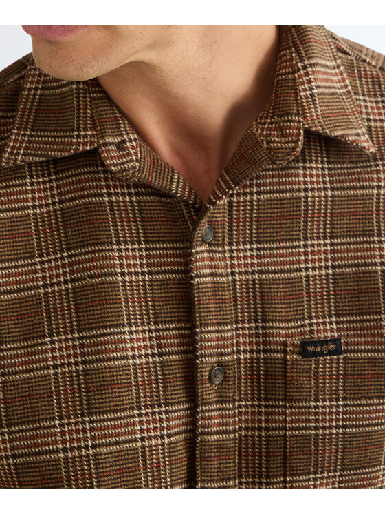 Wrangler Wrangler Koszula 112386948 Brązowy Regular Fit