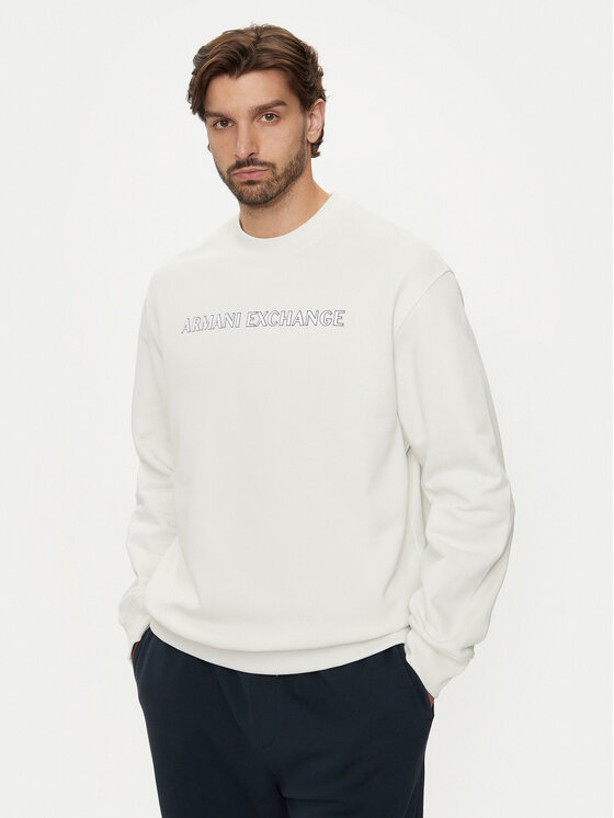 Armani Exchange Felpa 6DZMBA ZJADZ 1116 Bianco Regular Fit Modivo