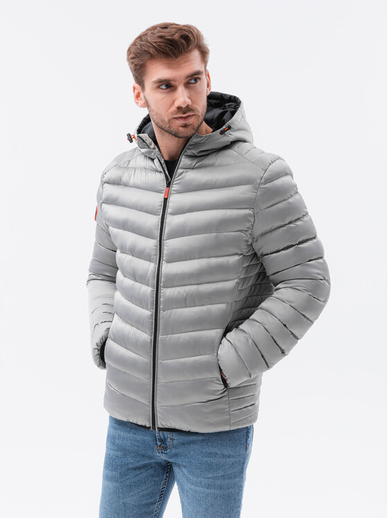 Ombre Ombre Zimní bunda C368 Šedá Regular Fit