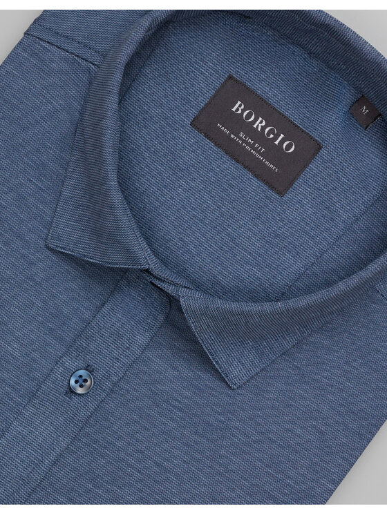 Borgio Borgio Koszula raguza 00496 Niebieski Slim Fit