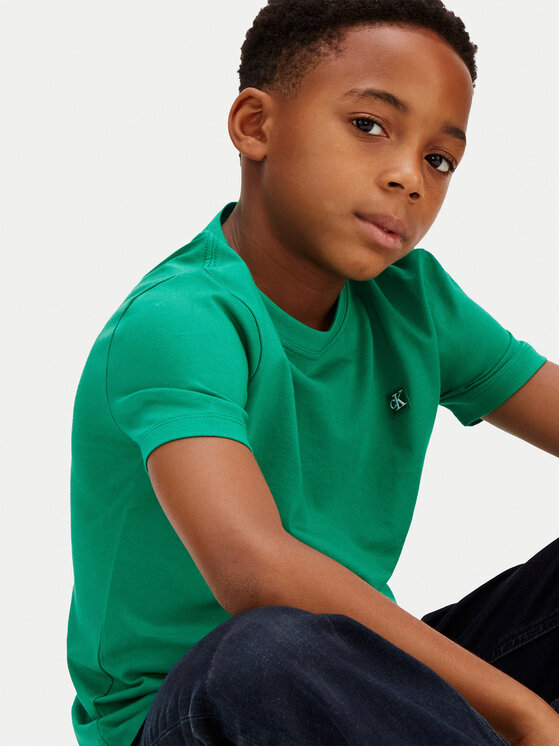 Calvin Klein Jeans Calvin Klein Jeans Тишърт Mono Mini Badge LV1CKSJA30 Зелен Regular Fit