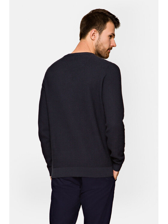 Lancerto Lancerto Sweter Xander Granatowy Regular Fit