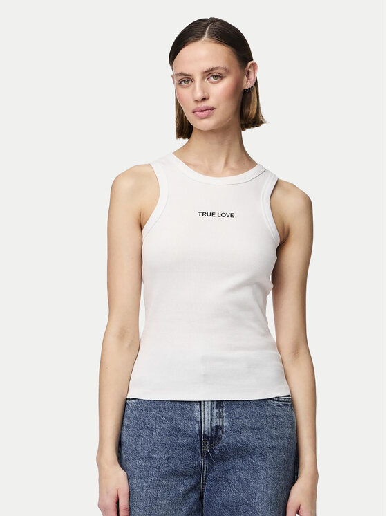 Pieces Pieces Marškinėliai Mikka 17152323 Balta Regular Fit