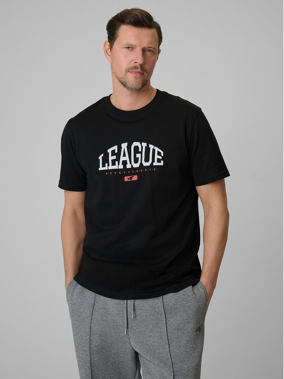 4F 4F T-Shirt SPORTS CLUB Czarny Regular Fit