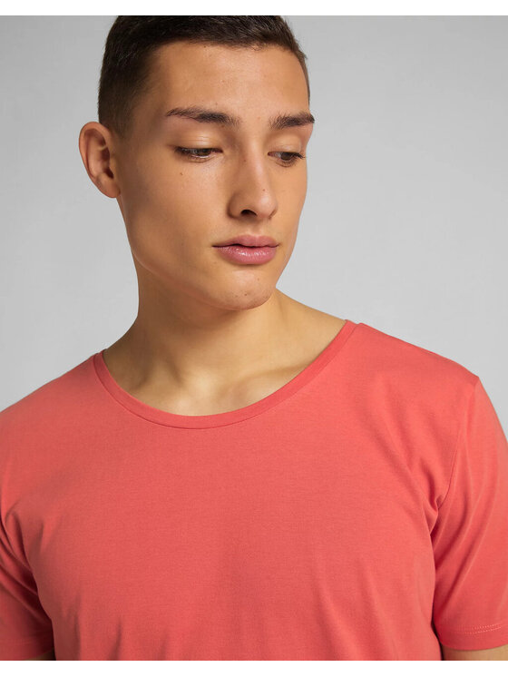 Lee Lee T-Shirt ELONGATED TEE Czerwony Regular Fit