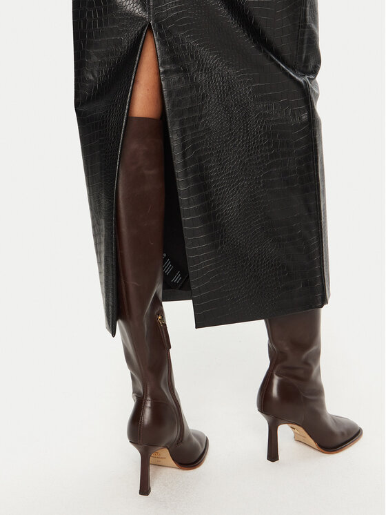 Bruuns Bazaar Bruuns Bazaar Spódnica z imitacji skóry Tuanella BBW4134 Czarny Regular Fit