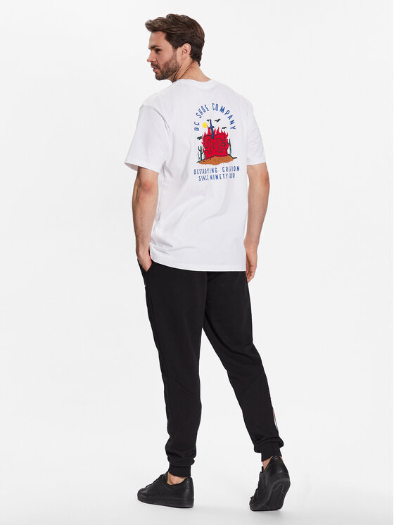 DC DC Tričko Stuck On You ADYZT05245 Biela Relaxed Fit