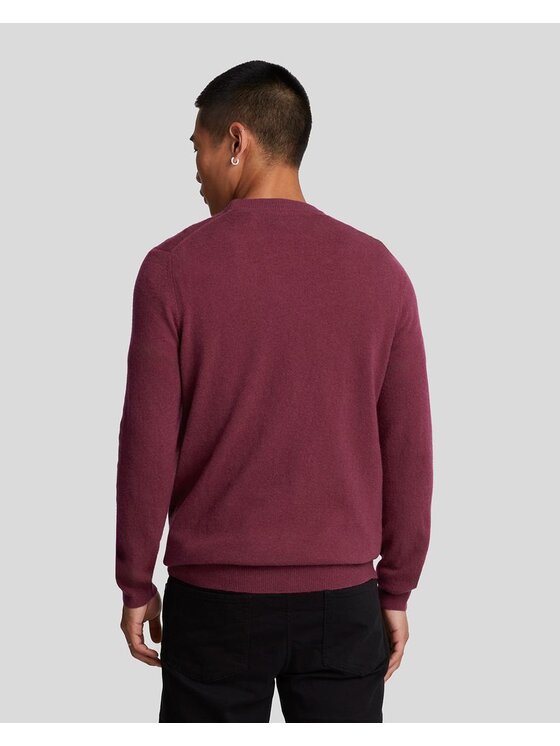 Lyle & Scott Lyle & Scott Sweter MAGLIA GIROCOLLO Bordowy Regular Fit