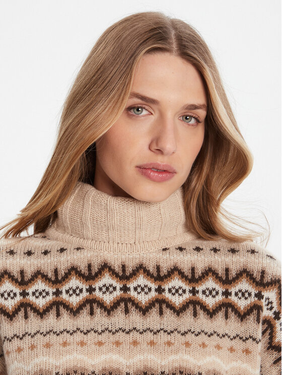 Barbour Barbour Rollkragenpullover Helen LKN1560GY15 Beige Regular Fit