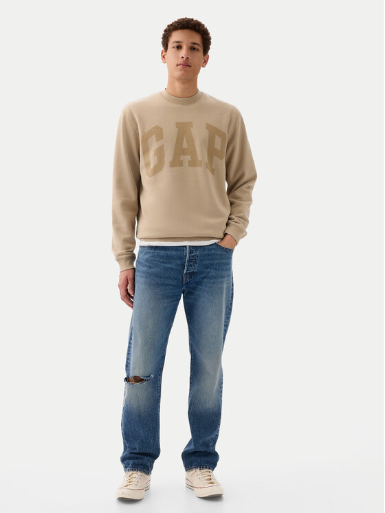Gap Gap Majica dugih rukava 881252-01 Bež Relaxed Fit