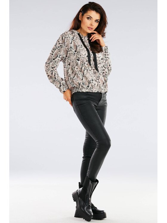 Awama Awama Bluzka A369 Szary Basic Fit