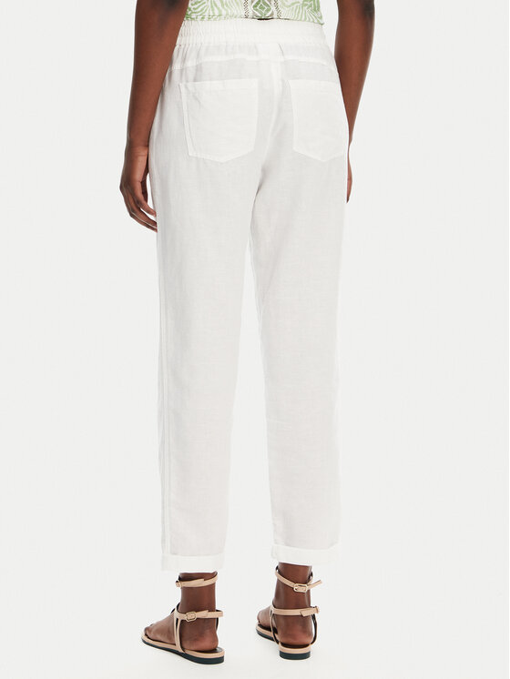 Olsen Olsen Kalhoty z materiálu 14002404 Bílá Regular Fit