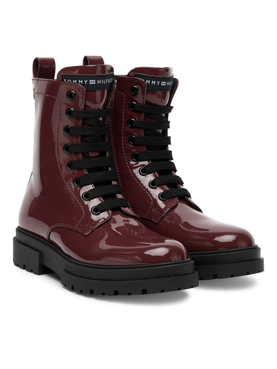 Tommy Hilfiger Tommy Hilfiger Schnürstiefeletten Lace-Up Bootie T4A5-34025-0775 S Dunkelrot