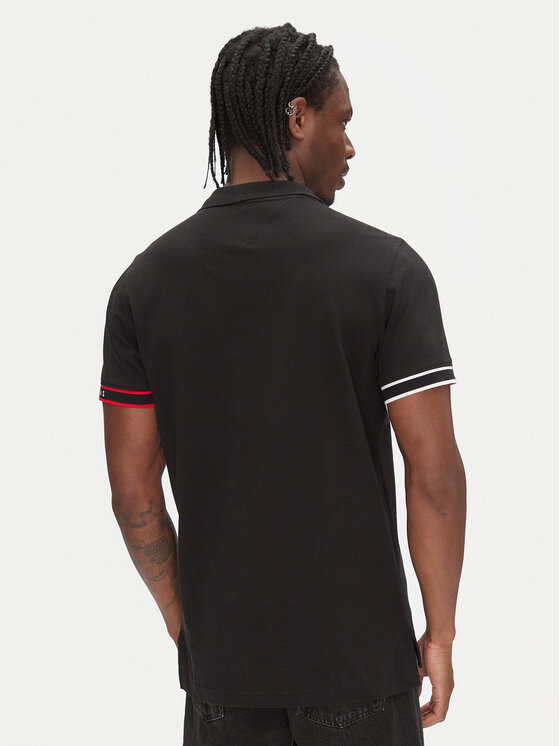 Tommy Jeans Tommy Jeans Polokošeľa Flag Cuff DM0DM21306 Čierna Slim Fit