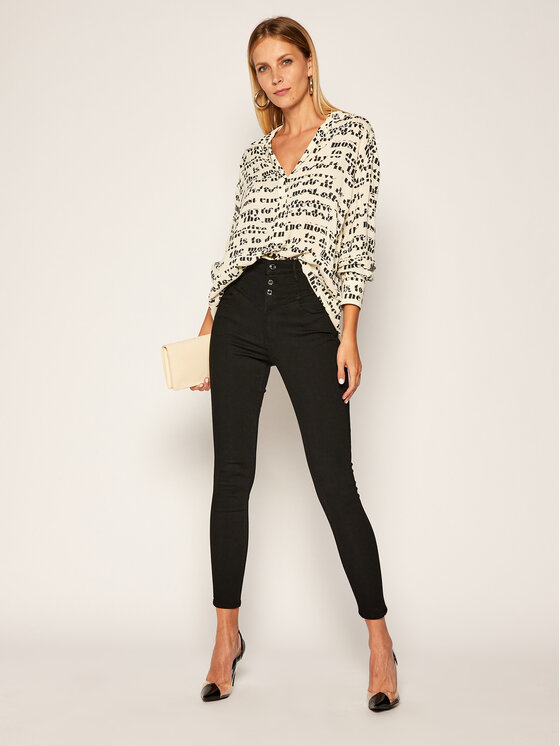 Guess Guess Τζιν Skinny Fit Corset W0YA13 D3OA4 Μαύρο Skinny Fit