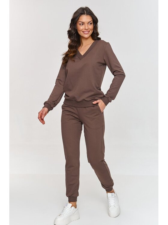 Makadamia Makadamia Komplet dresowy m868 Brązowy Regular Fit
