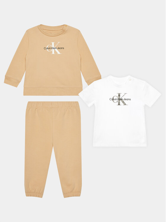 Calvin Klein Jeans Completo da bambino Monogram Starter IN0IN00011 Beige Regular Fit, taglia : 80
