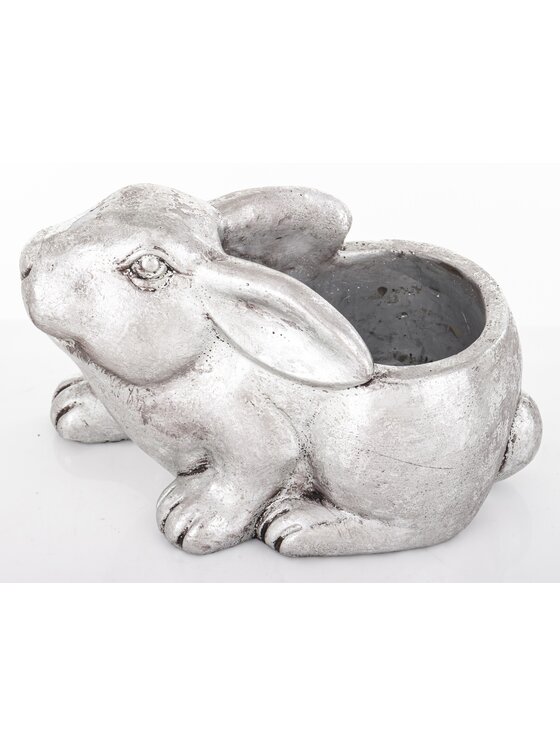 MIAhome MIAhome Osłonka cementowa 15x13x22 cm KRÓLIK Srebrny