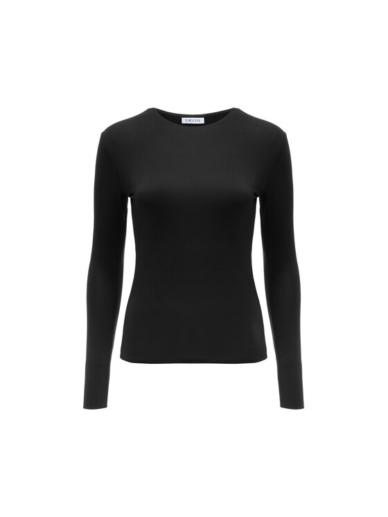 LAGOM LAGOM Longsleeve Dopasowany Czarny Regular Fit