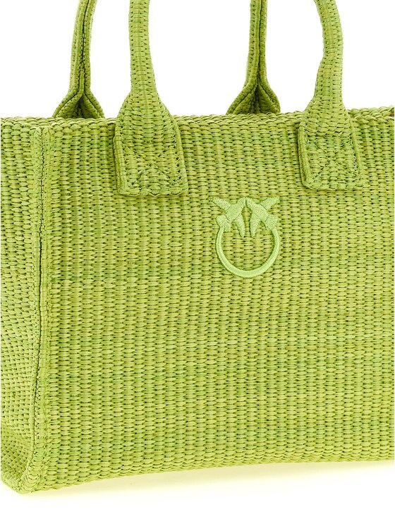 PINKO PINKO Torebka Bicolor Polypropylene Tote Zielony