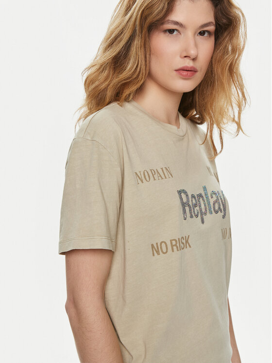 REPLAY Replay Тишърт W3072A.000.22658M Бежов Regular Fit
