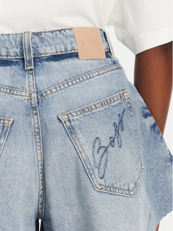 BOSS BOSS Pantaloni scurți de blugi 50534231 Albastru Relaxed Fit