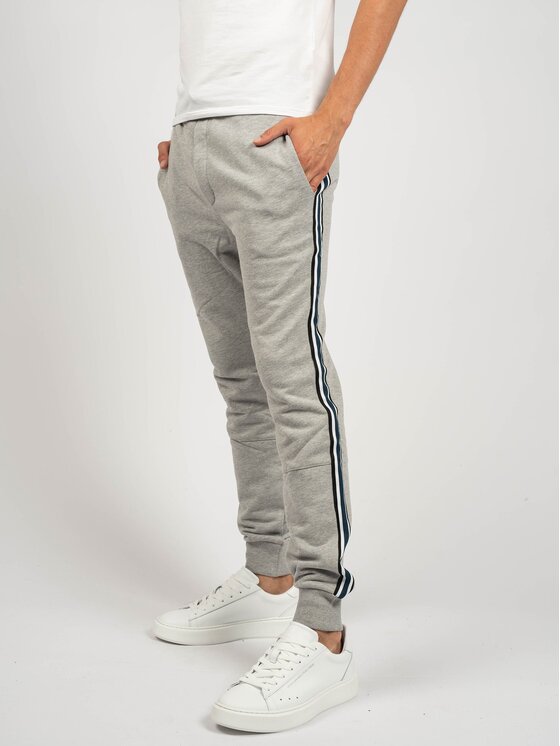 Les Hommes Les Hommes Kalhoty z materiálu UHJ101752U | Jogging Pants Šedá Slim Fit