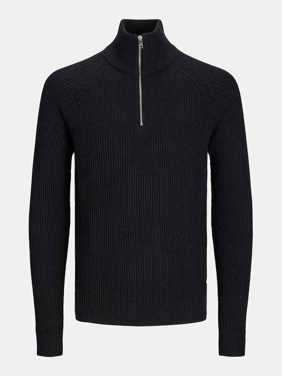Jack&Jones Jack&Jones Sweter Pannel 12258473 Czarny Regular Fit