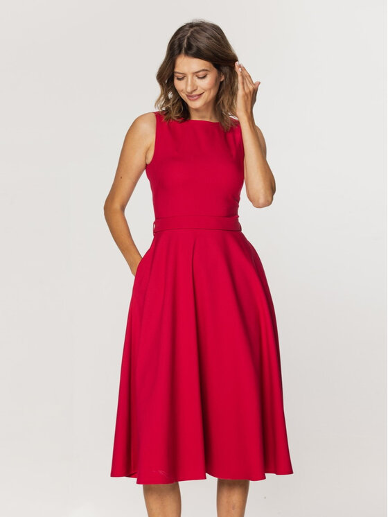 Willsoor Willsoor Sukienka koktajlowa 67606 Czerwony A-Line Fit
