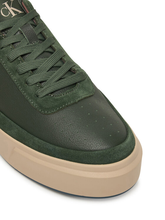 Calvin Klein Calvin Klein Sneakersy Basket Cupsole Laceup Lth-Nu YM0YM01354 Zelená