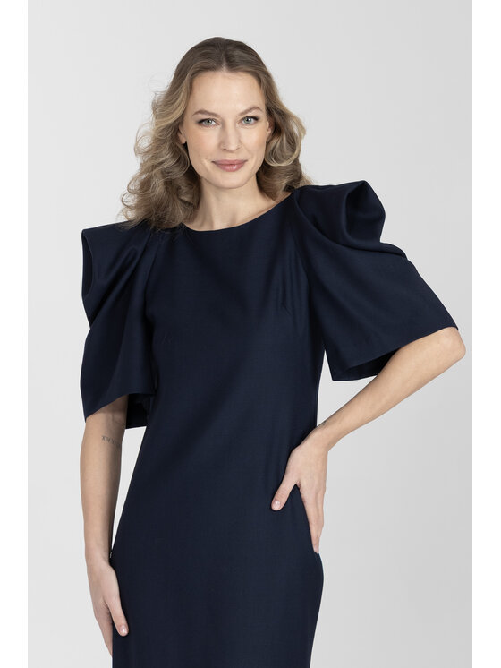 Deni Cler Milano Deni Cler Milano Sukienka wieczorowa W-DC-3245-F2-A2-58-1 Granatowy Regular Fit