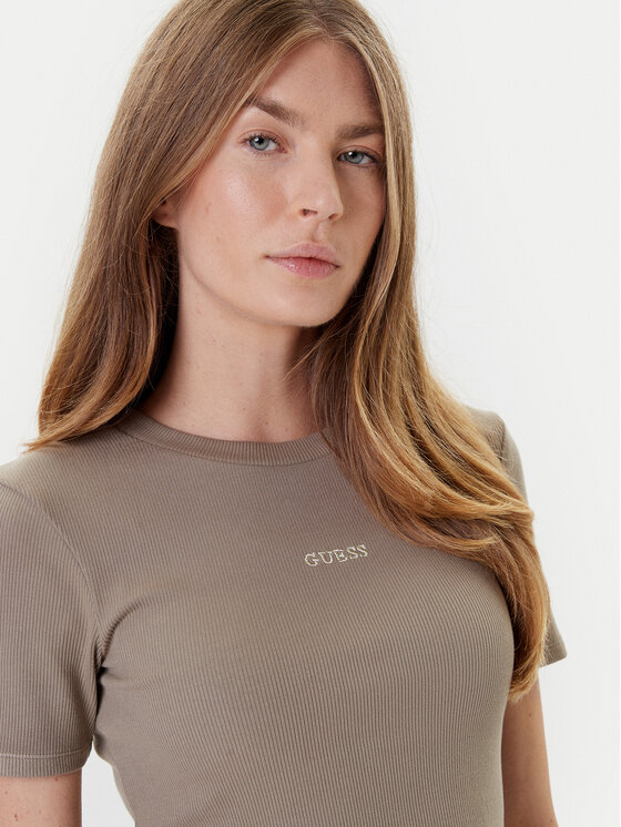 Guess Guess T-särk V5YP08 K8RT2 Khakivärviline Slim Fit