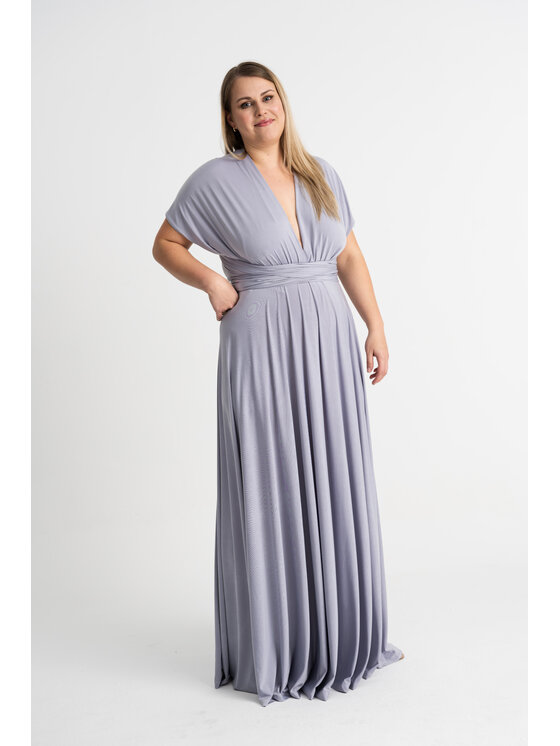 ROSE AVENUE ROSE AVENUE Sukienka wieczorowa MULITWAY Szary Long Fit