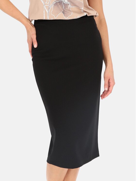 Perso Perso Spódnica JPE242406F Czarny Fitted Fit