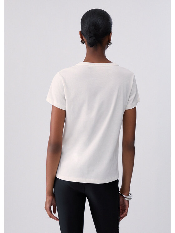 Liu Jo Liu Jo T-Shirt TF6249JS923L9410 Biały Regular Fit