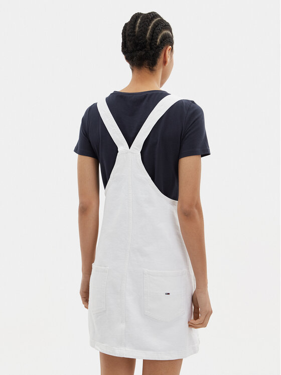Tommy Jeans Tommy Jeans Sukienka jeansowa Pinafore DW0DW17680 Biały Regular Fit