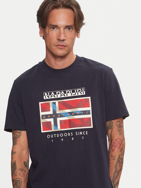 Napapijri Napapijri T-krekls S-Dorees NP0A4IBE Tumši zils Regular Fit