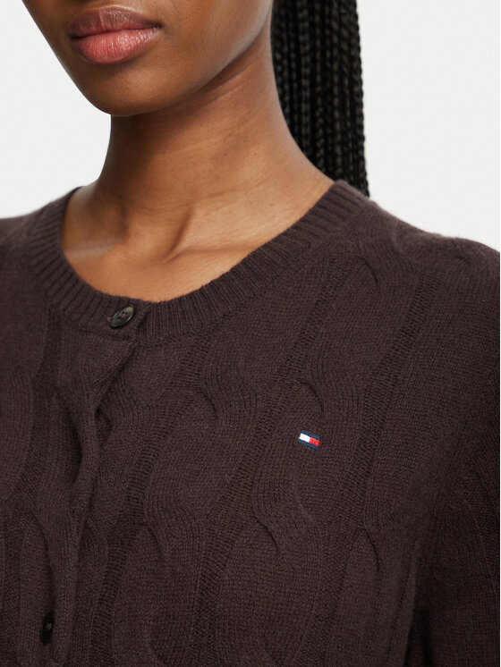 Tommy Hilfiger Tommy Hilfiger Kardigán WW0WW52191 Tmavo hnedá Regular Fit